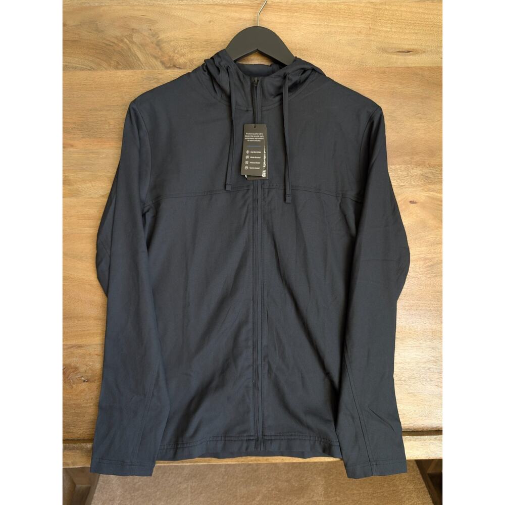 Travis Mathew Jacket Mens Small Black Solid Balboa Hooded Full Zip TM1MZ338 NWT